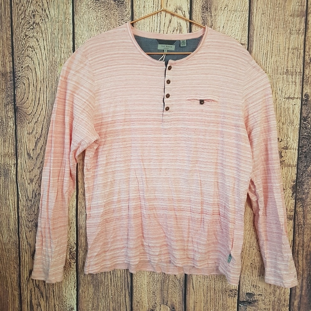 Ted Baker London pink white stripe top size 7